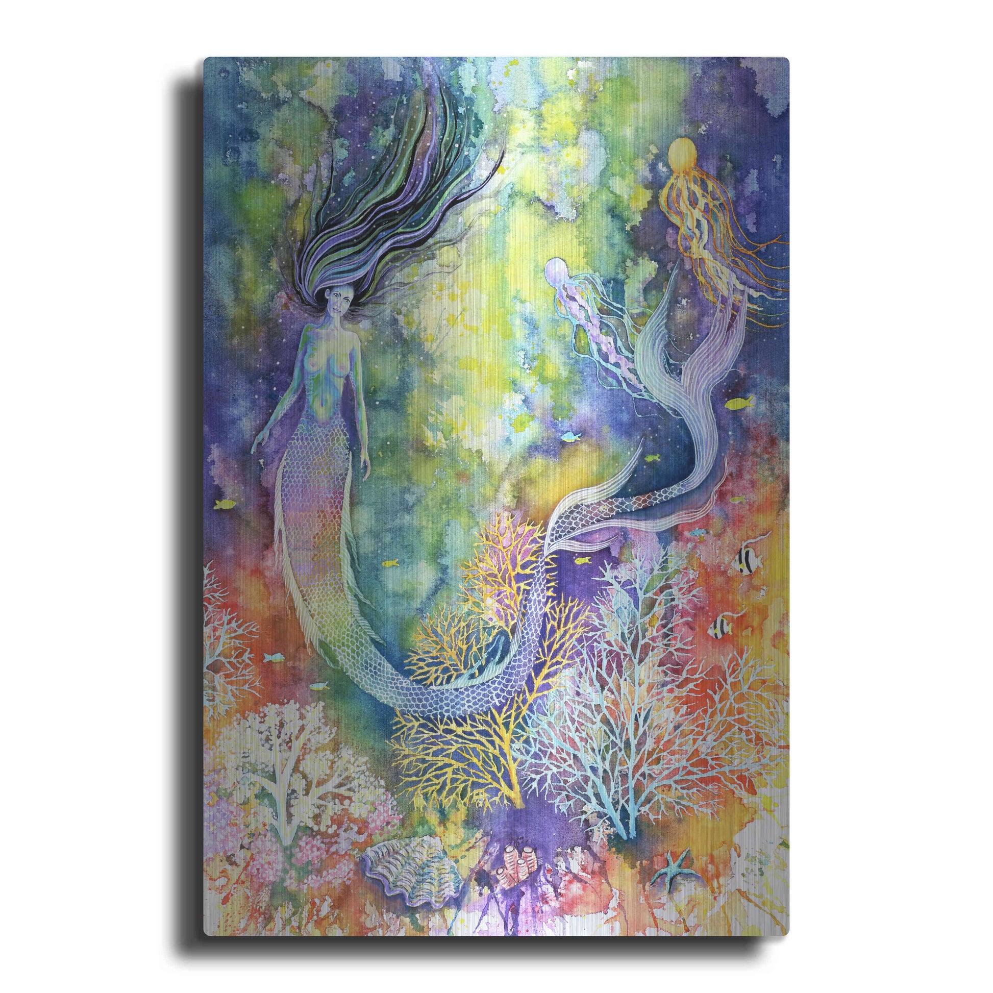 Luxe Metal Art 'Mermaid' by Michelle Faber, Metal Wall Art
