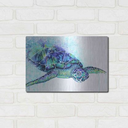 Luxe Metal Art 'Sea Turtle' by Michelle Faber, Metal Wall Art,16x12