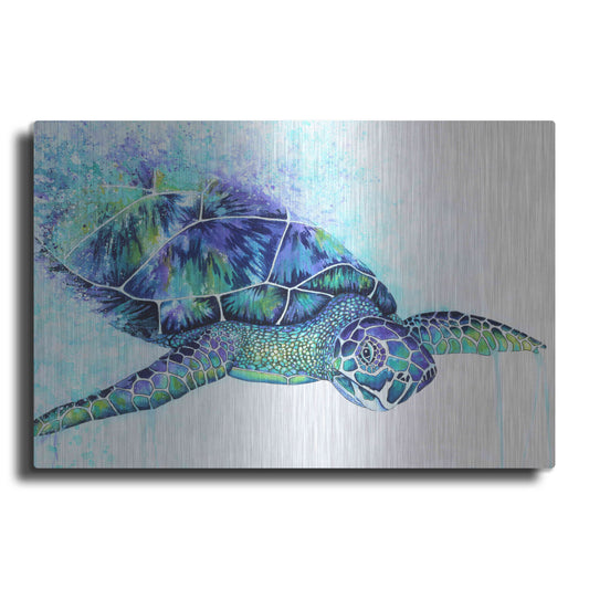Luxe Metal Art 'Sea Turtle' by Michelle Faber, Metal Wall Art