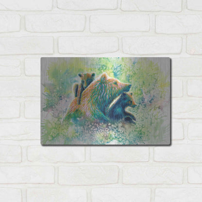 Luxe Metal Art 'Mother Grizzly Bear' by Michelle Faber, Metal Wall Art,16x12