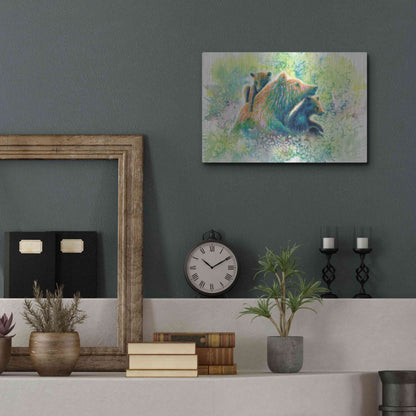 Luxe Metal Art 'Mother Grizzly Bear' by Michelle Faber, Metal Wall Art,16x12