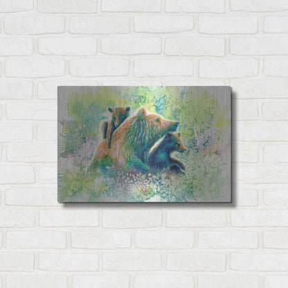 Luxe Metal Art 'Mother Grizzly Bear' by Michelle Faber, Metal Wall Art,24x16