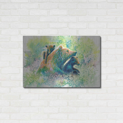 Luxe Metal Art 'Mother Grizzly Bear' by Michelle Faber, Metal Wall Art,36x24