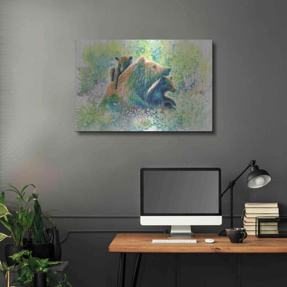 Luxe Metal Art 'Mother Grizzly Bear' by Michelle Faber, Metal Wall Art,36x24