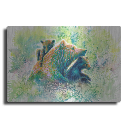 Luxe Metal Art 'Mother Grizzly Bear' by Michelle Faber, Metal Wall Art