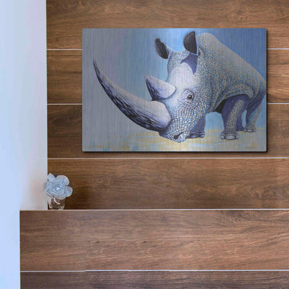 Luxe Metal Art 'Rhino' by Michelle Faber, Metal Wall Art,16x12