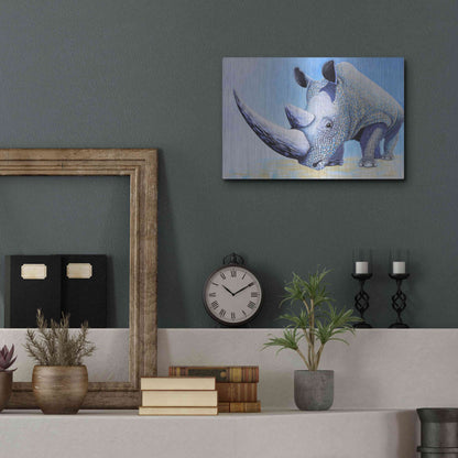 Luxe Metal Art 'Rhino' by Michelle Faber, Metal Wall Art,16x12