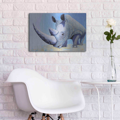 Luxe Metal Art 'Rhino' by Michelle Faber, Metal Wall Art,24x16