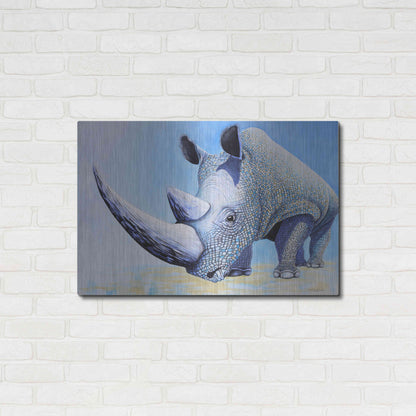 Luxe Metal Art 'Rhino' by Michelle Faber, Metal Wall Art,36x24