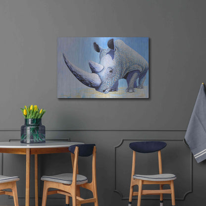 Luxe Metal Art 'Rhino' by Michelle Faber, Metal Wall Art,36x24