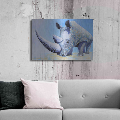 Luxe Metal Art 'Rhino' by Michelle Faber, Metal Wall Art,36x24