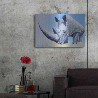 Luxe Metal Art 'Rhino' by Michelle Faber, Metal Wall Art,36x24