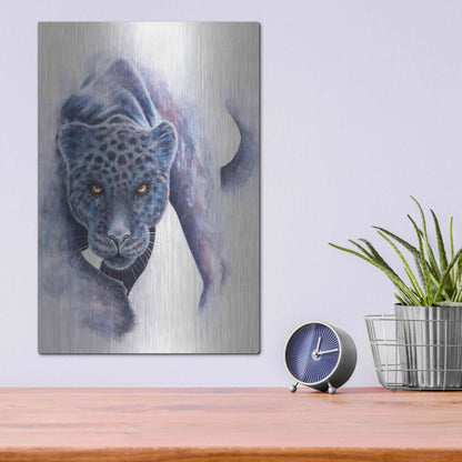Luxe Metal Art 'Spotted Black Panther' by Michelle Faber, Metal Wall Art,12x16