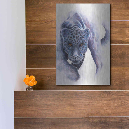 Luxe Metal Art 'Spotted Black Panther' by Michelle Faber, Metal Wall Art,12x16