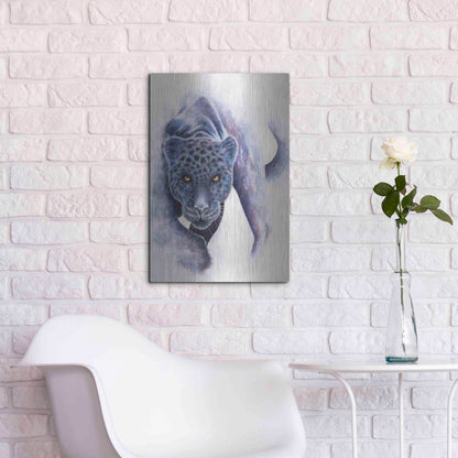 Luxe Metal Art 'Spotted Black Panther' by Michelle Faber, Metal Wall Art,16x24