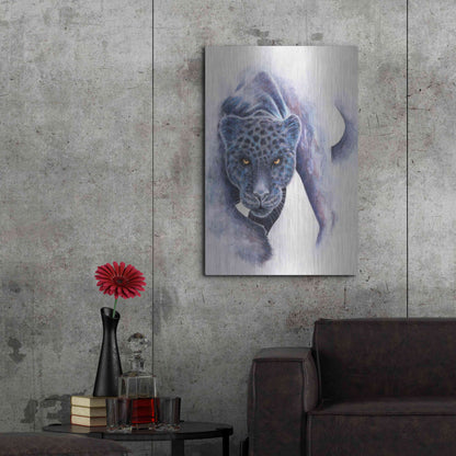 Luxe Metal Art 'Spotted Black Panther' by Michelle Faber, Metal Wall Art,24x36