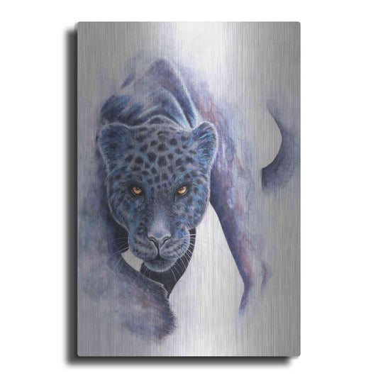 Luxe Metal Art 'Spotted Black Panther' by Michelle Faber, Metal Wall Art