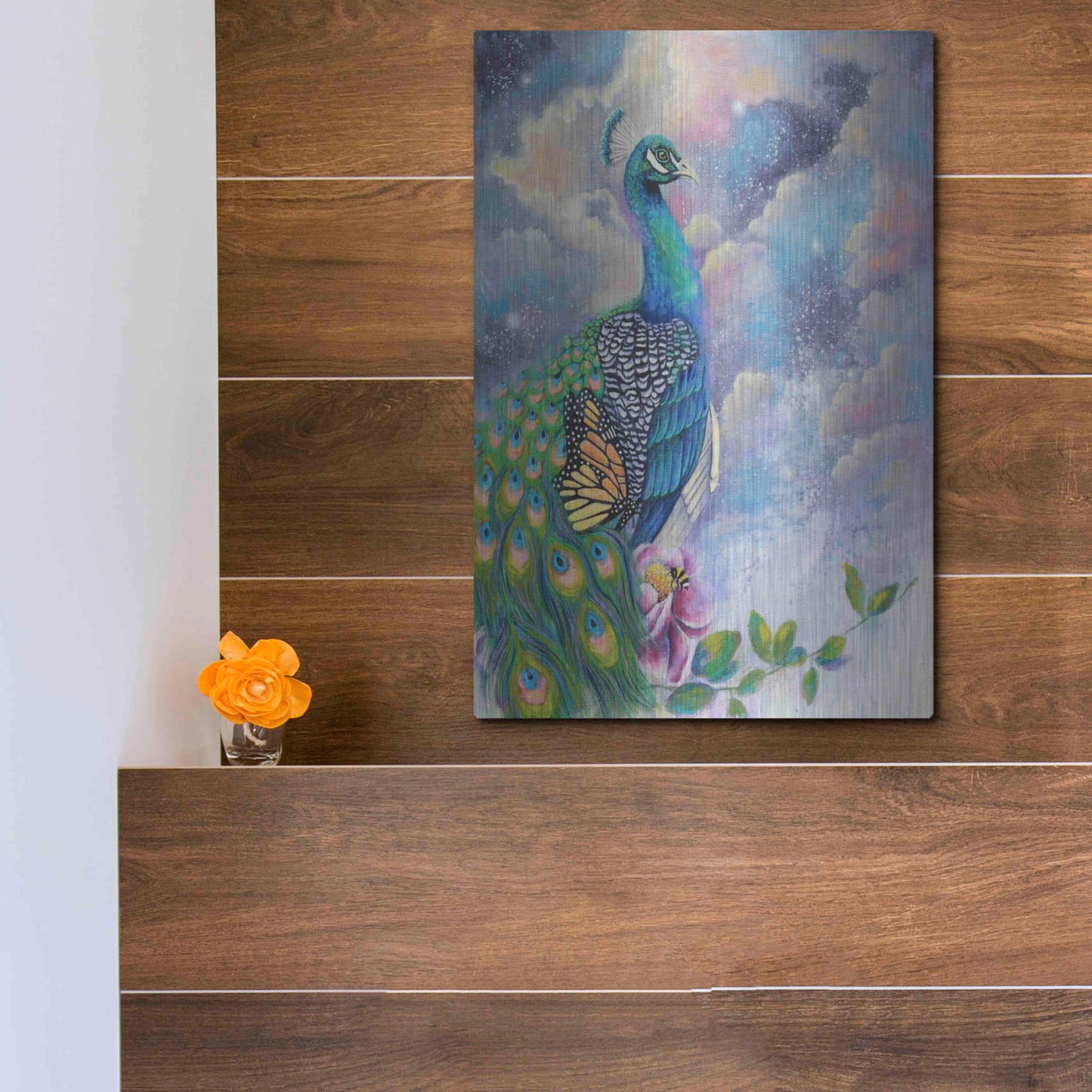 Luxe Metal Art 'Let Your Light Shine' by Michelle Faber, Metal Wall Art,12x16