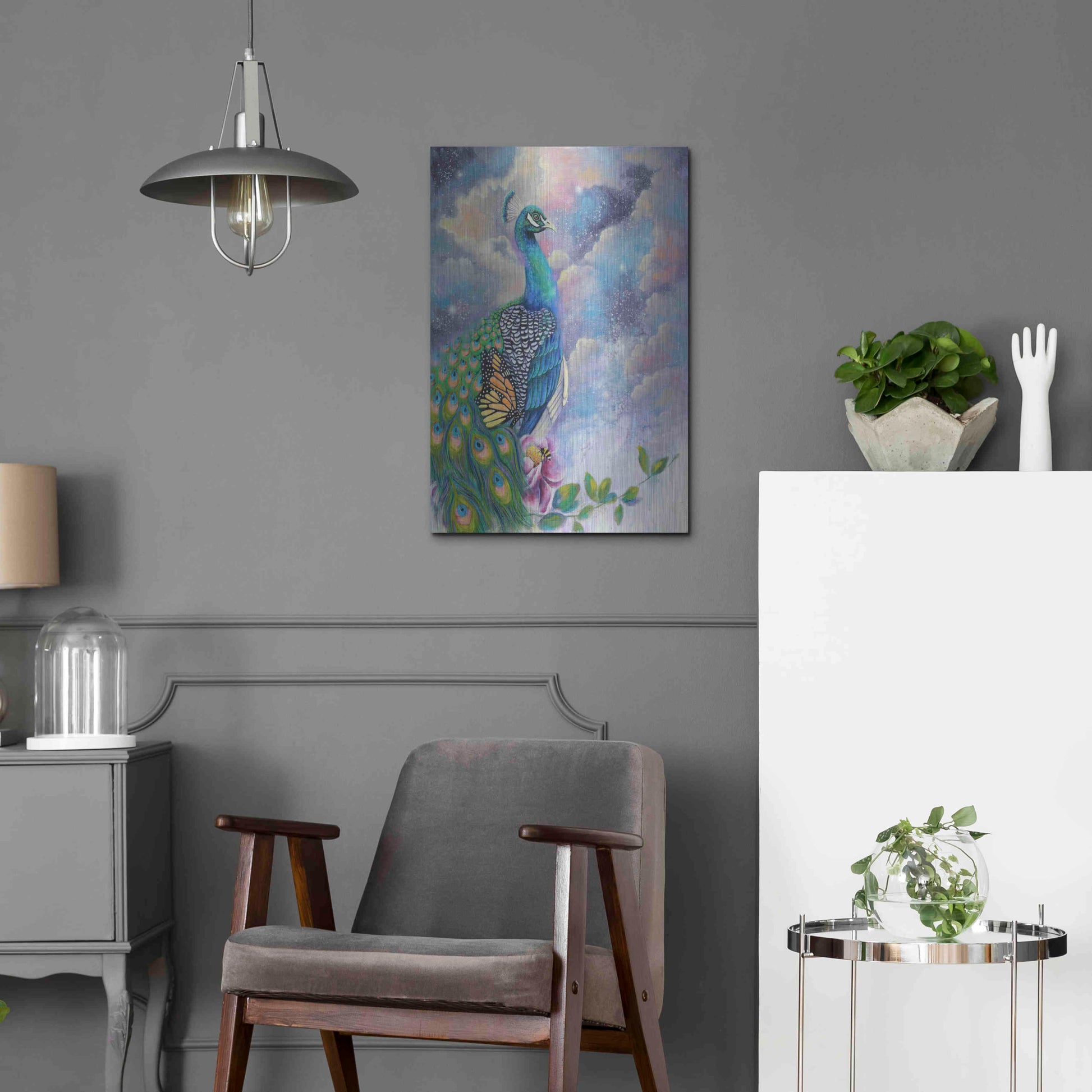 Luxe Metal Art 'Let Your Light Shine' by Michelle Faber, Metal Wall Art,16x24