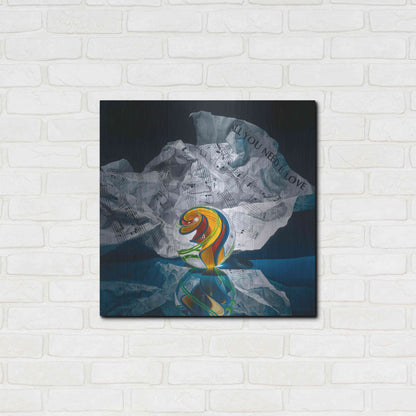 Luxe Metal Art 'All You Need Is Love' by Francois Chartier, Metal Wall Art,24x24