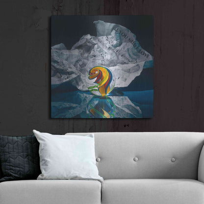 Luxe Metal Art 'All You Need Is Love' by Francois Chartier, Metal Wall Art,36x36