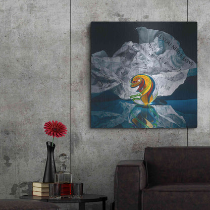 Luxe Metal Art 'All You Need Is Love' by Francois Chartier, Metal Wall Art,36x36