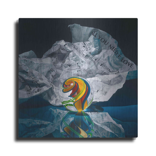 Luxe Metal Art 'All You Need Is Love' by Francois Chartier, Metal Wall Art