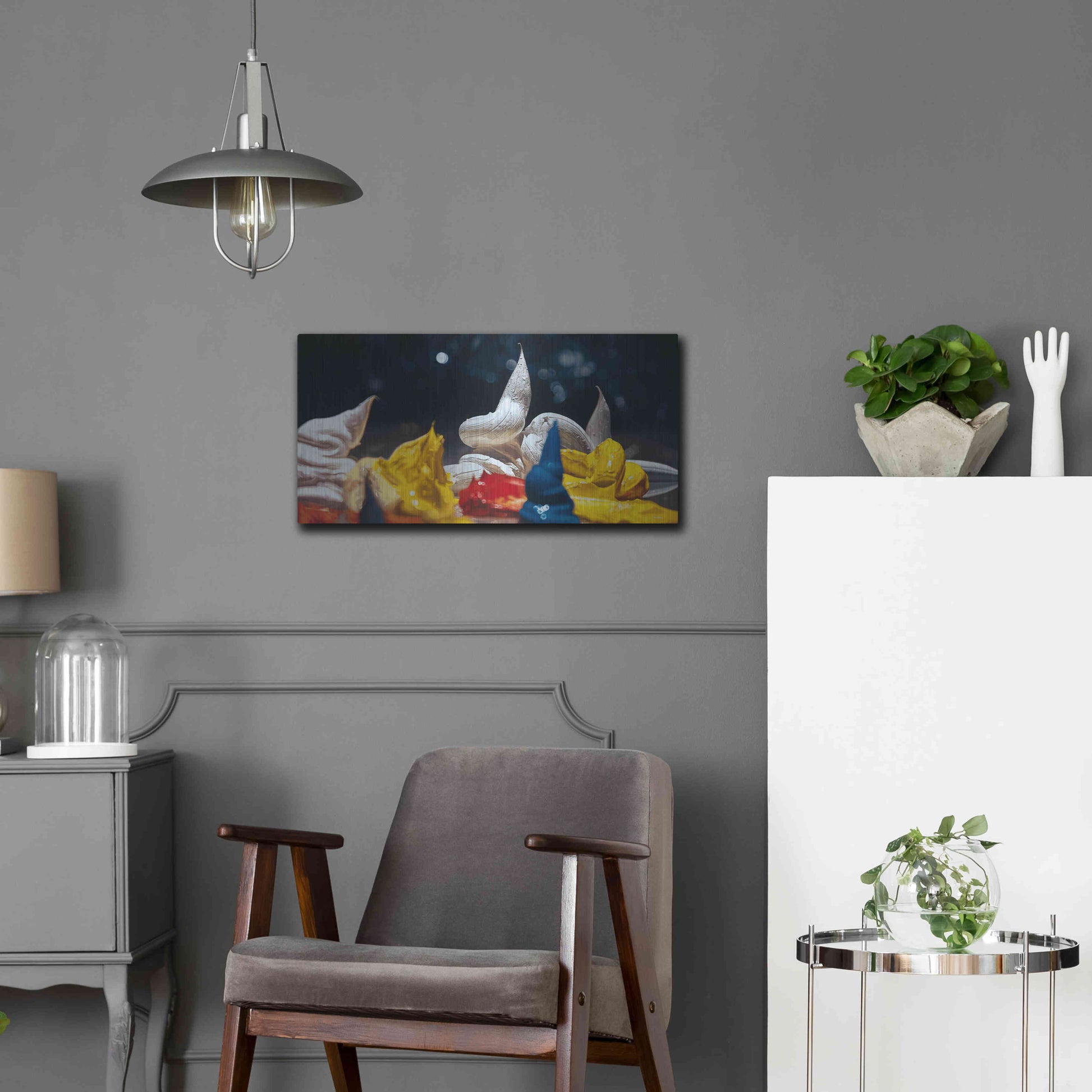 Luxe Metal Art 'Fool Moon' by Francois Chartier, Metal Wall Art,24x12