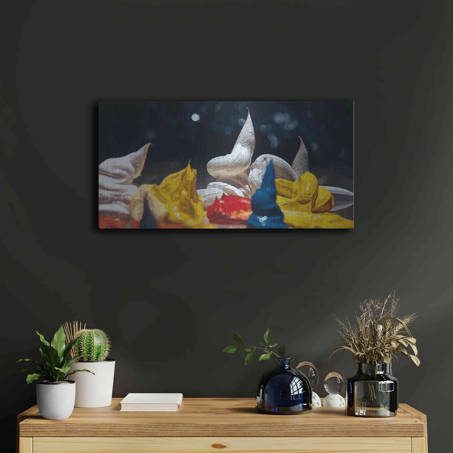 Luxe Metal Art 'Fool Moon' by Francois Chartier, Metal Wall Art,24x12