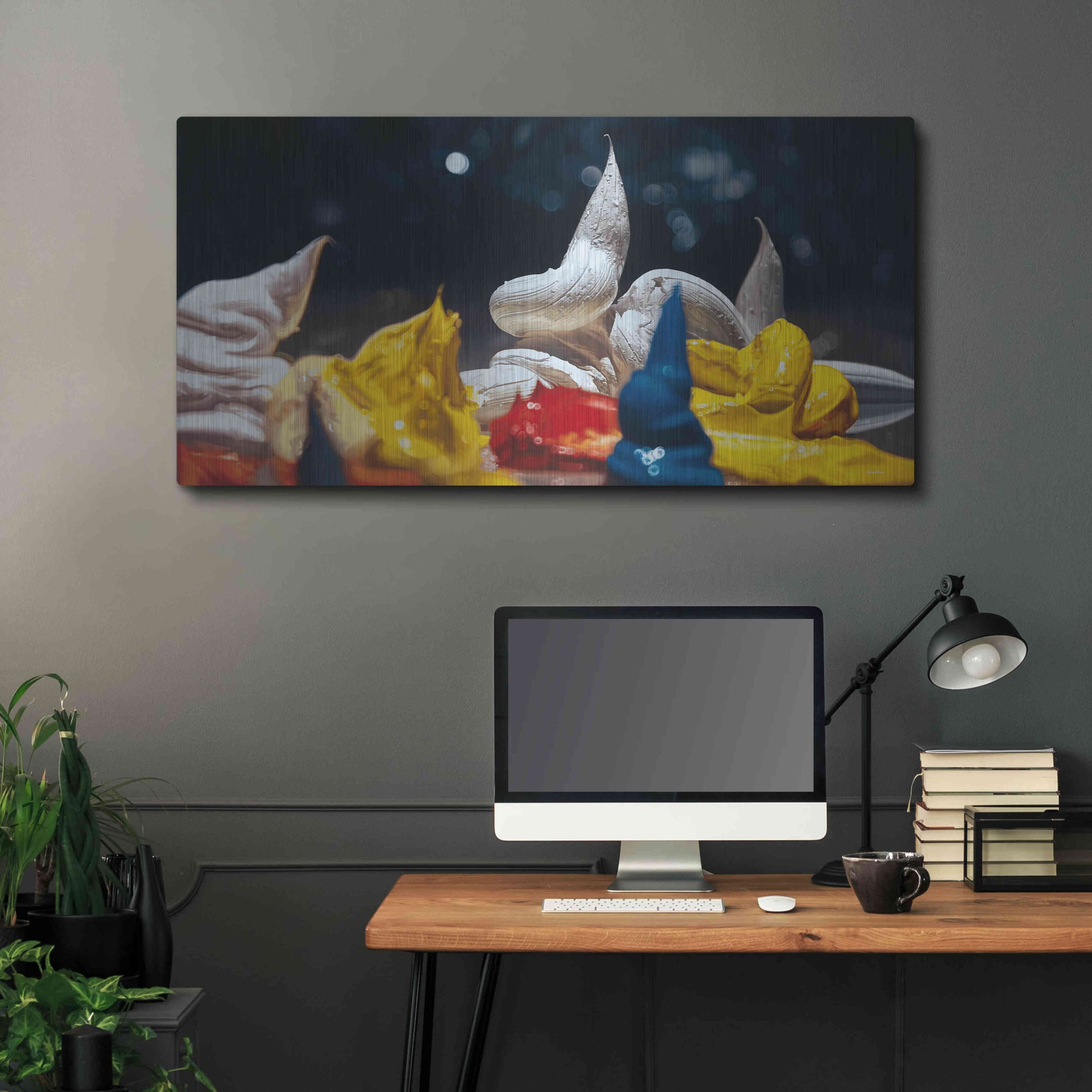 Luxe Metal Art 'Fool Moon' by Francois Chartier, Metal Wall Art,48x24