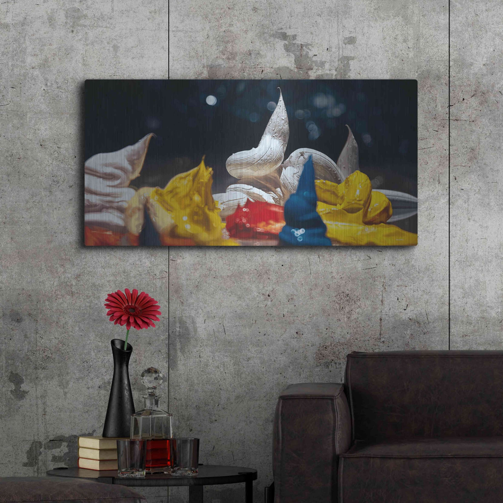 Luxe Metal Art 'Fool Moon' by Francois Chartier, Metal Wall Art,48x24