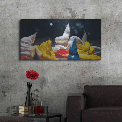 Luxe Metal Art 'Fool Moon' by Francois Chartier, Metal Wall Art,48x24