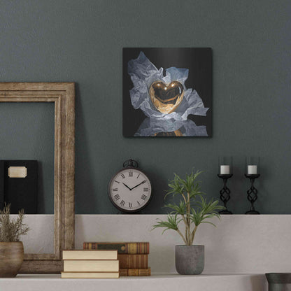 Luxe Metal Art 'Heart Of Gold' by Francois Chartier, Metal Wall Art,12x12