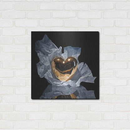Luxe Metal Art 'Heart Of Gold' by Francois Chartier, Metal Wall Art,24x24