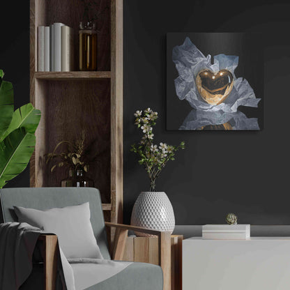 Luxe Metal Art 'Heart Of Gold' by Francois Chartier, Metal Wall Art,24x24