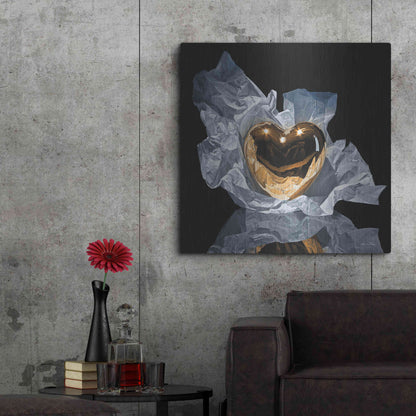 Luxe Metal Art 'Heart Of Gold' by Francois Chartier, Metal Wall Art,36x36