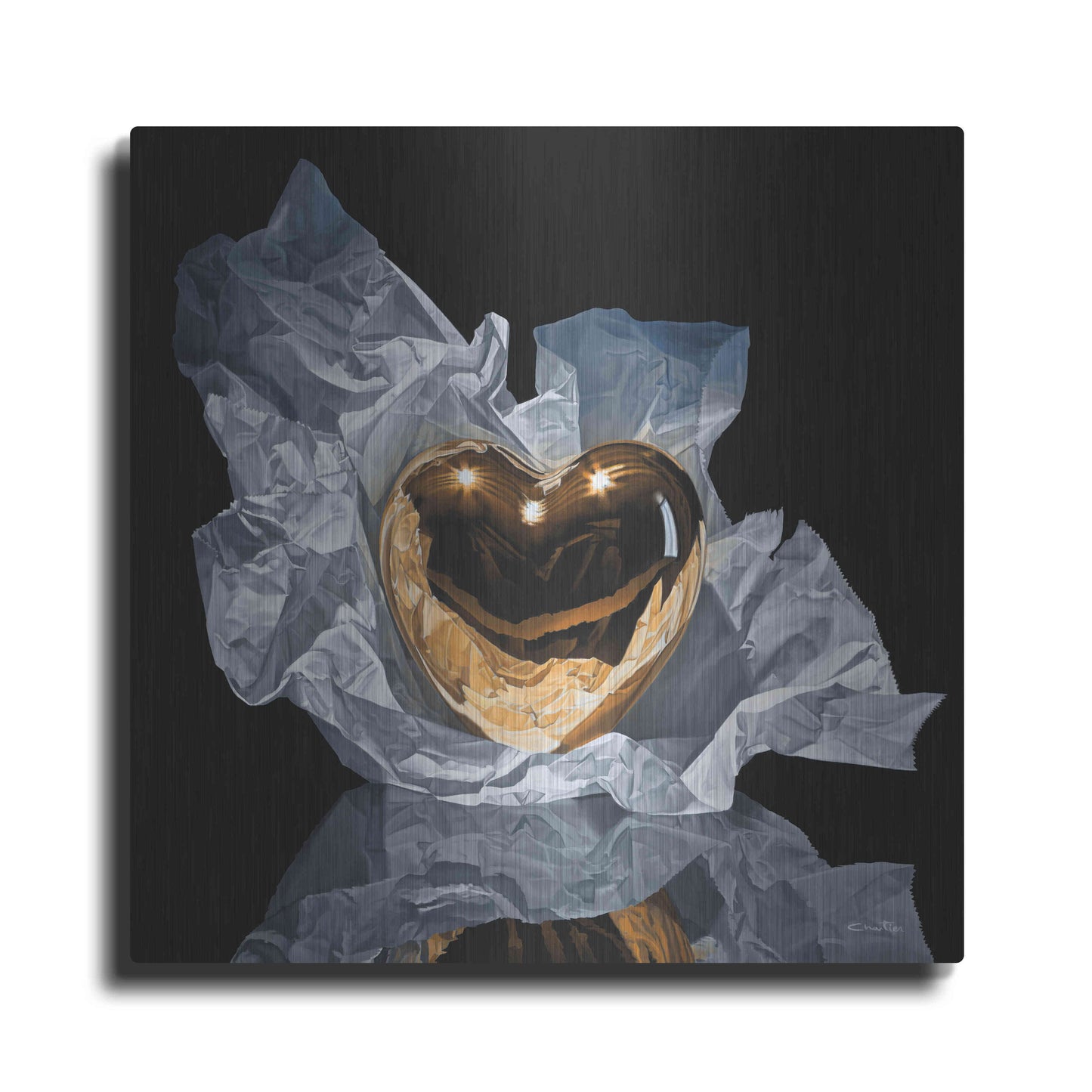 Luxe Metal Art 'Heart Of Gold' by Francois Chartier, Metal Wall Art