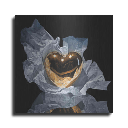 Luxe Metal Art 'Heart Of Gold' by Francois Chartier, Metal Wall Art