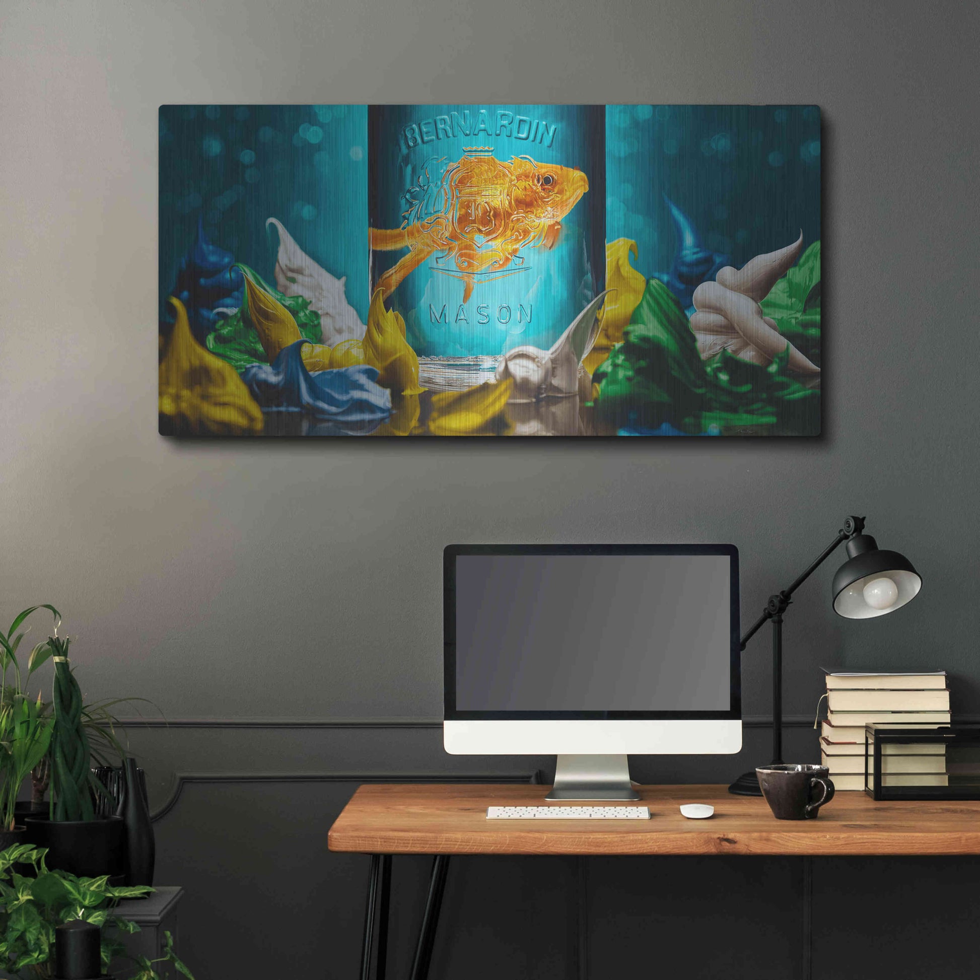 Luxe Metal Art 'Home Sweet Home' by Francois Chartier, Metal Wall Art,48x24