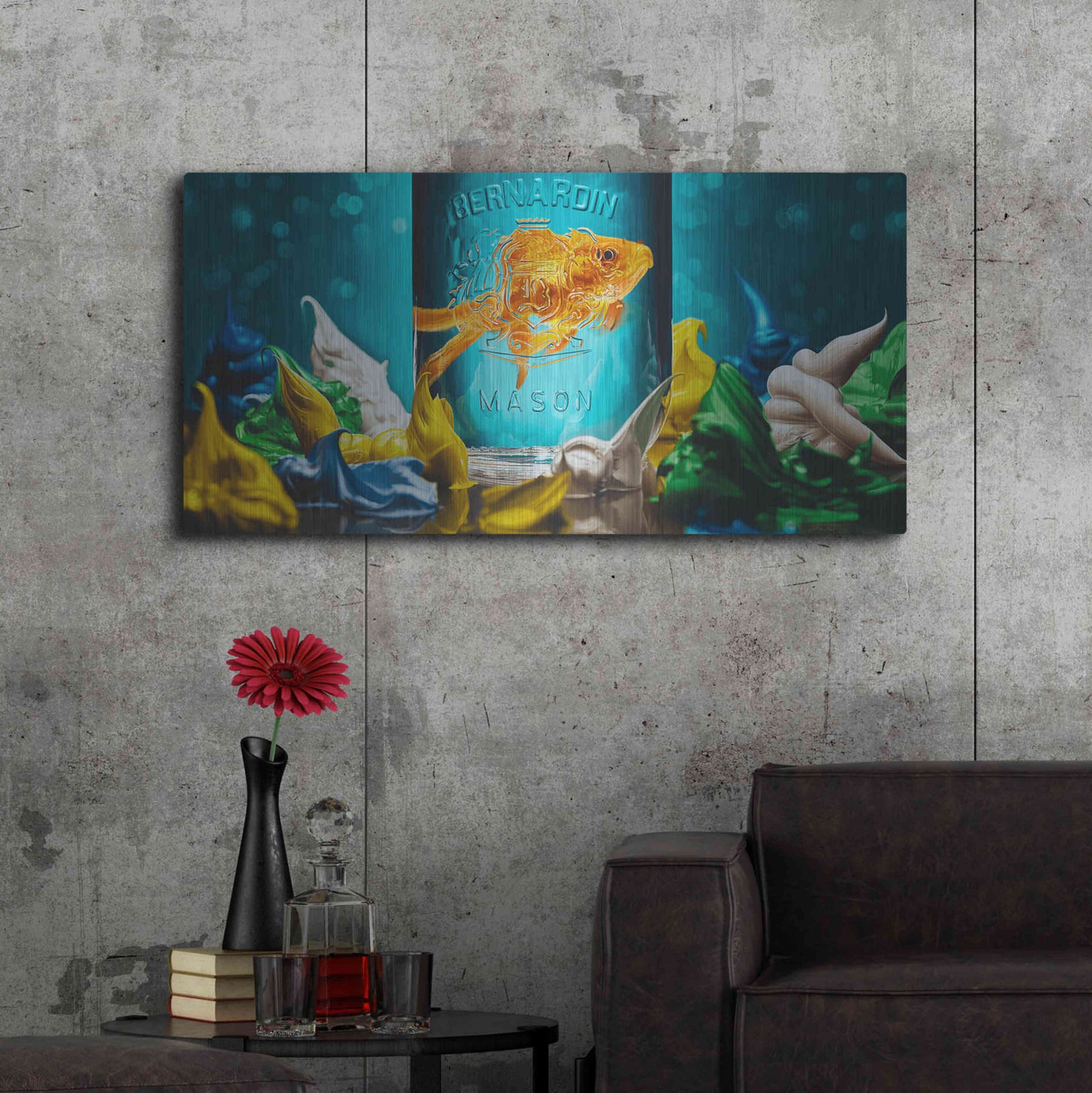 Luxe Metal Art 'Home Sweet Home' by Francois Chartier, Metal Wall Art,48x24