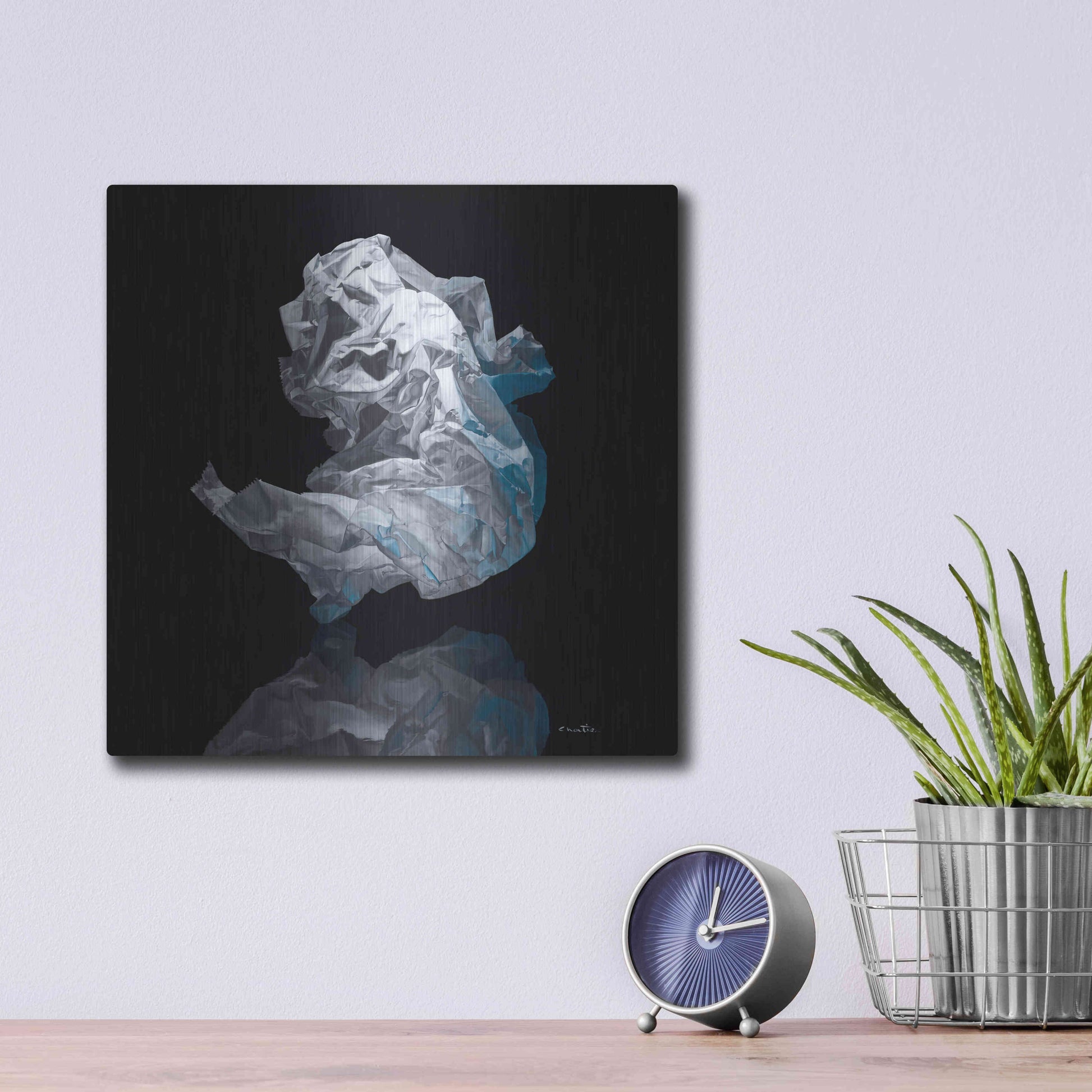 Luxe Metal Art 'Iceberg IV' by Francois Chartier, Metal Wall Art,12x12