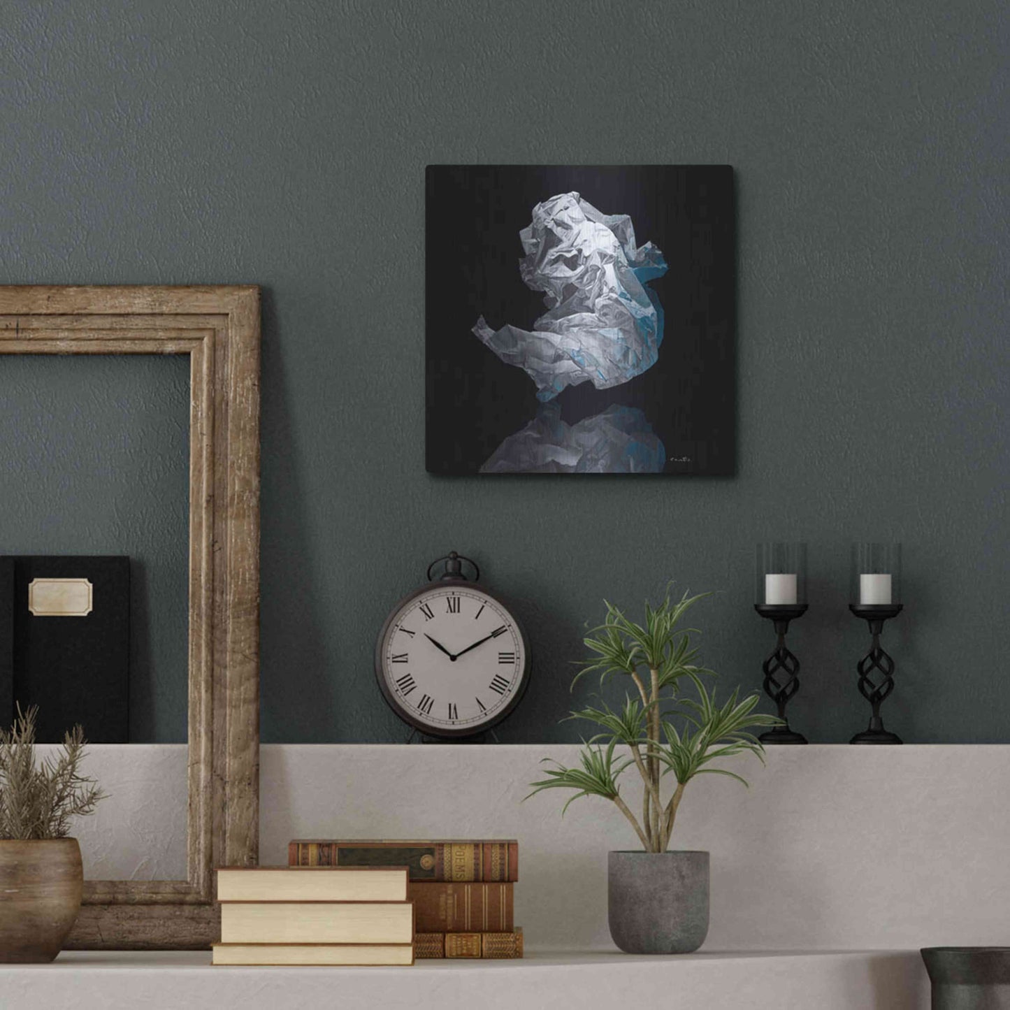 Luxe Metal Art 'Iceberg IV' by Francois Chartier, Metal Wall Art,12x12