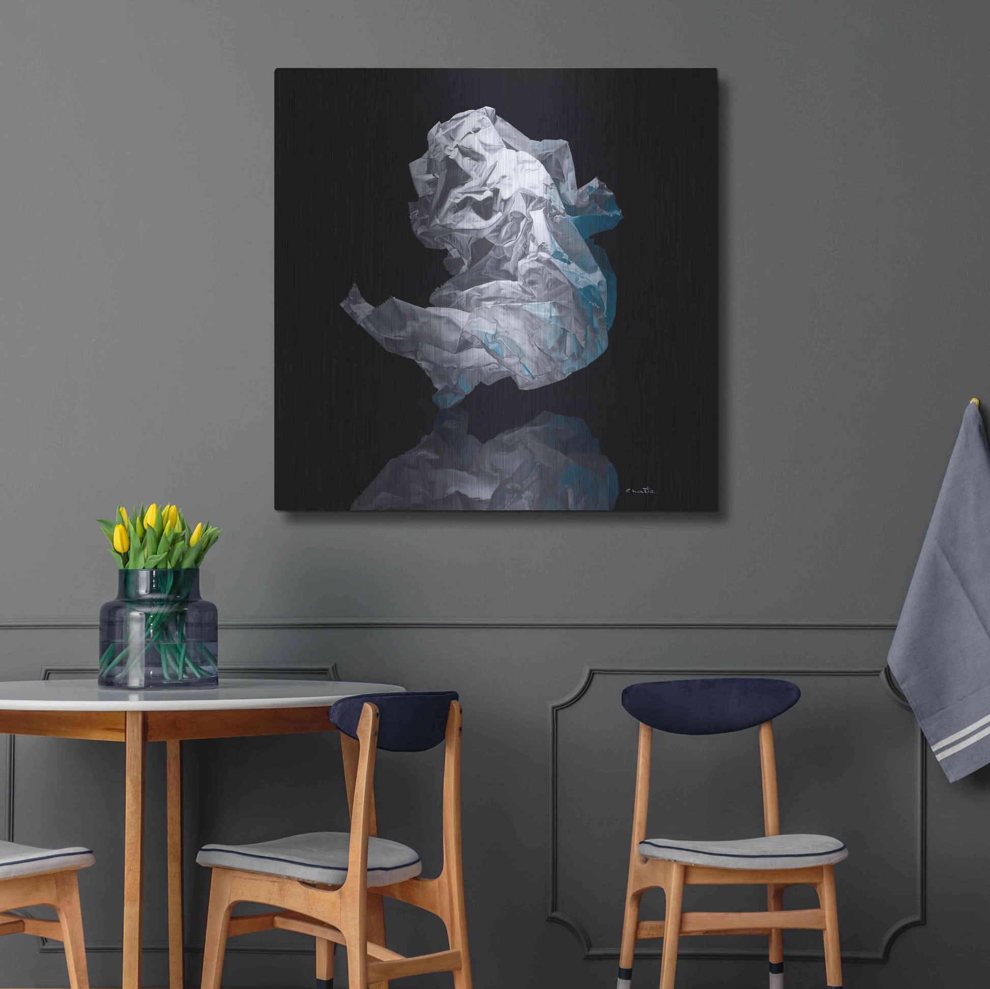 Luxe Metal Art 'Iceberg IV' by Francois Chartier, Metal Wall Art,36x36