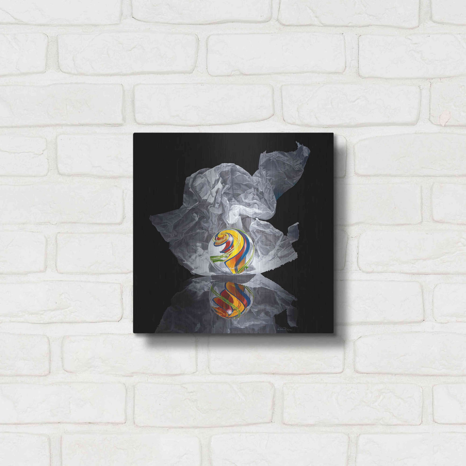 Luxe Metal Art 'Iceberg V' by Francois Chartier, Metal Wall Art,12x12