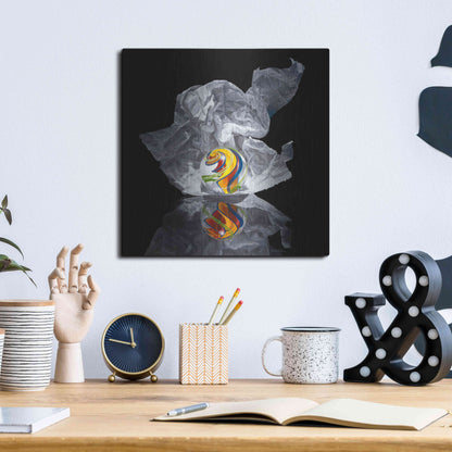 Luxe Metal Art 'Iceberg V' by Francois Chartier, Metal Wall Art,12x12