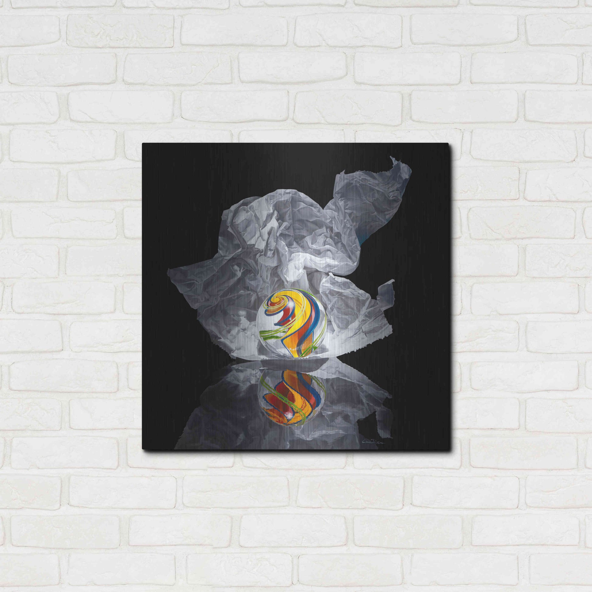 Luxe Metal Art 'Iceberg V' by Francois Chartier, Metal Wall Art,24x24