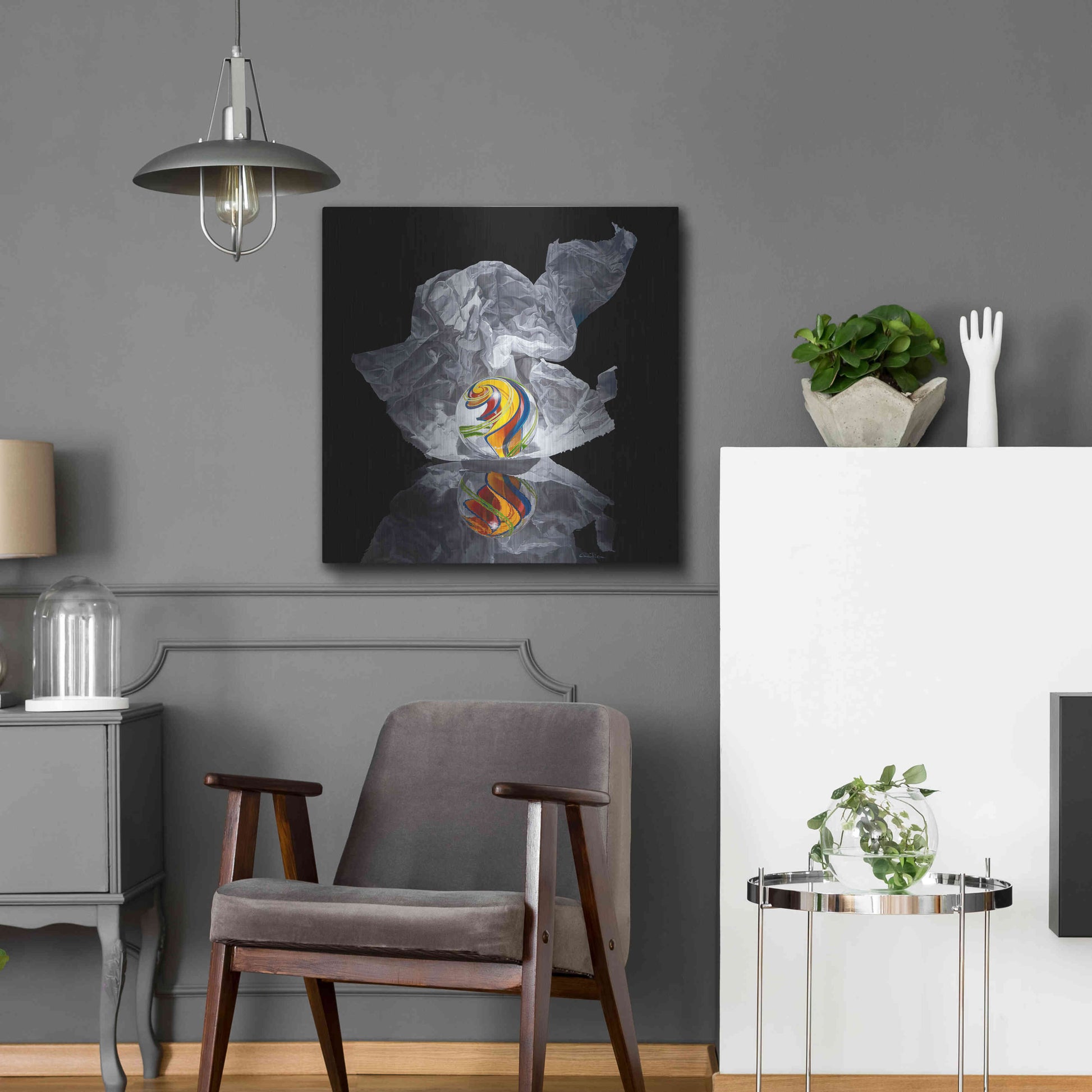 Luxe Metal Art 'Iceberg V' by Francois Chartier, Metal Wall Art,24x24