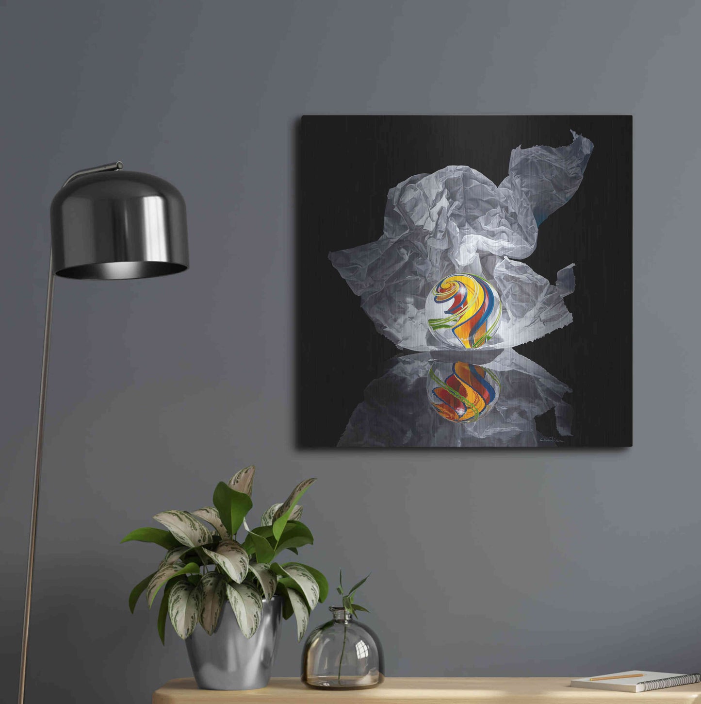 Luxe Metal Art 'Iceberg V' by Francois Chartier, Metal Wall Art,24x24
