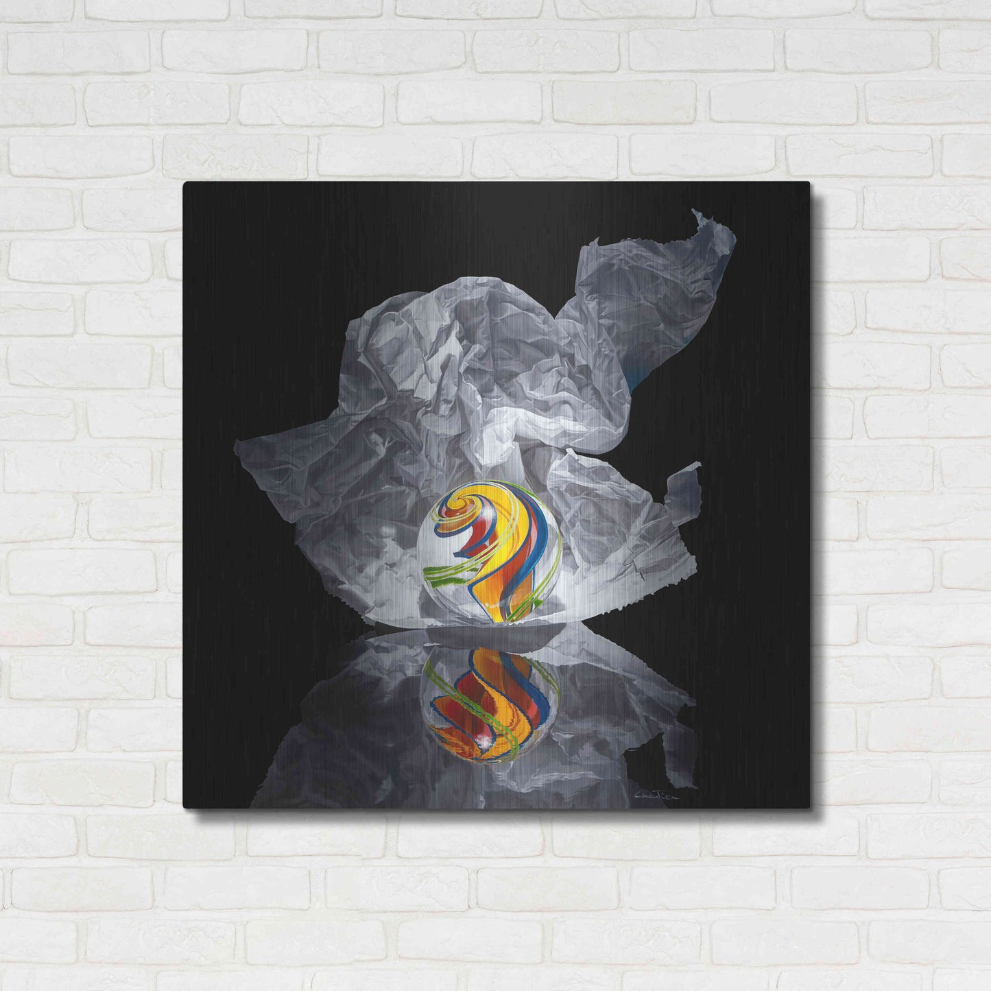 Luxe Metal Art 'Iceberg V' by Francois Chartier, Metal Wall Art,36x36