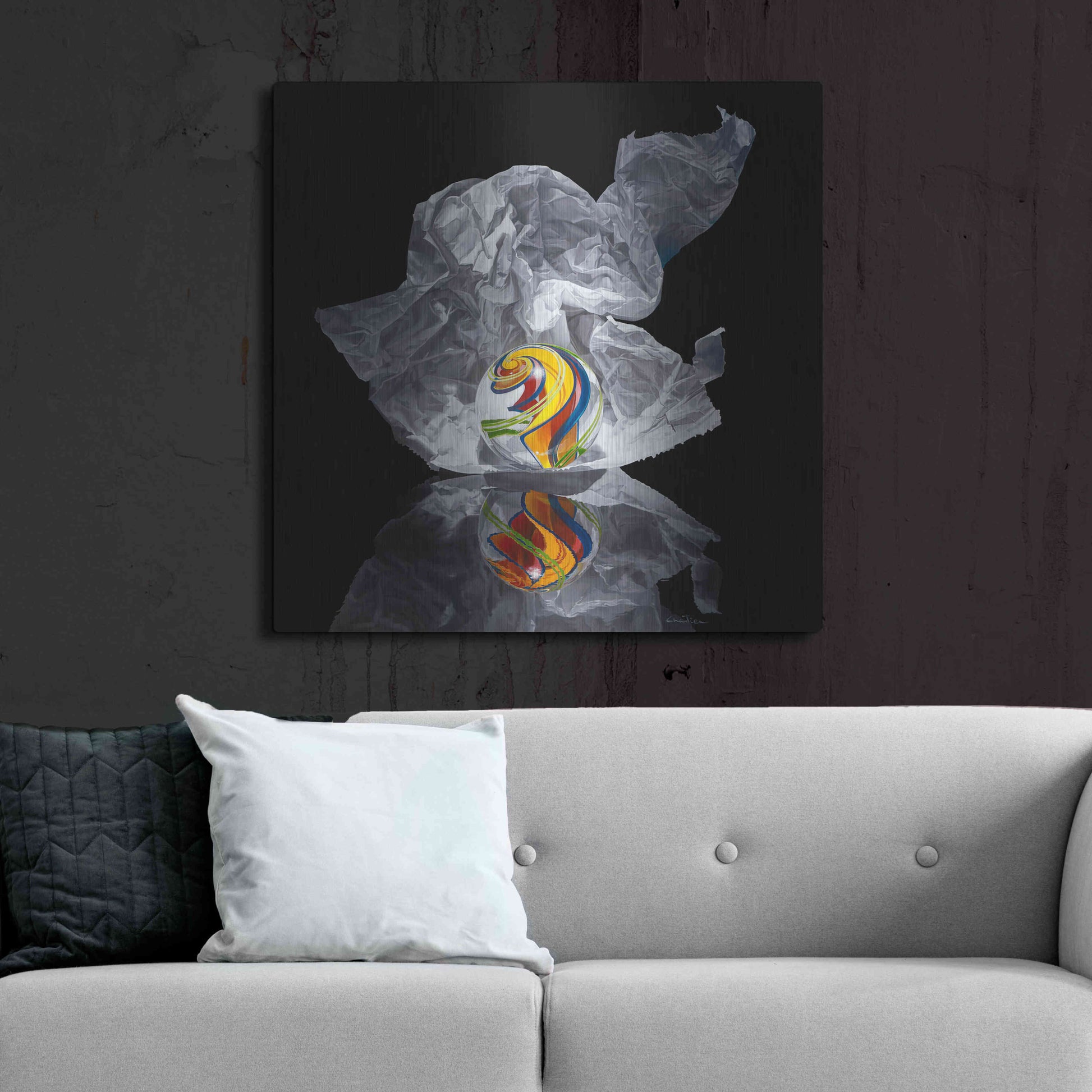 Luxe Metal Art 'Iceberg V' by Francois Chartier, Metal Wall Art,36x36